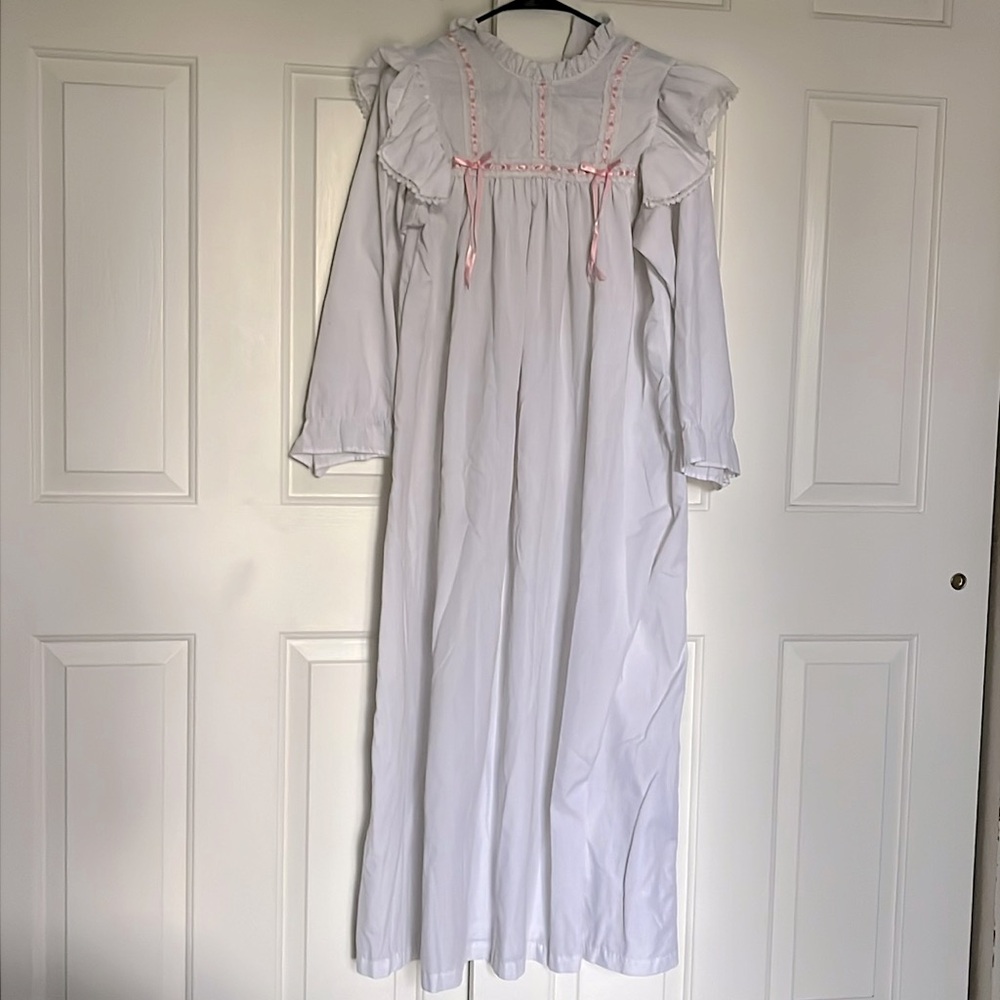 American Girl White and Pink Ruffle Nightgown